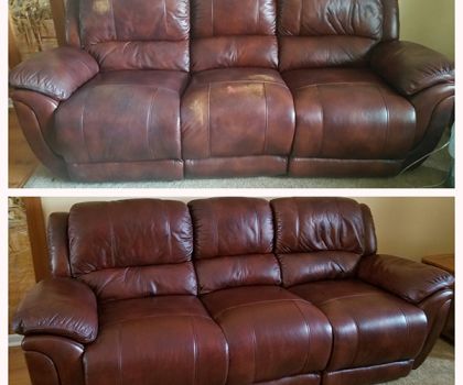 Leather Couch Before & After